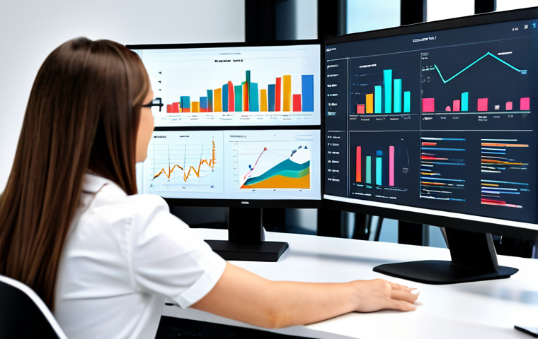 지식 구조화와 데이터 분석의 결합 - Data Visualization & Storytelling**
"A professional data analyst in a modern office, reviewing a co...