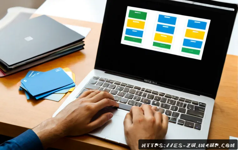 Home 17 효율적인 정보 아키텍처 설계 방법 - Photorealistic overhead view of a Spanish-speaking UX designer organizing blank color-coded content ...